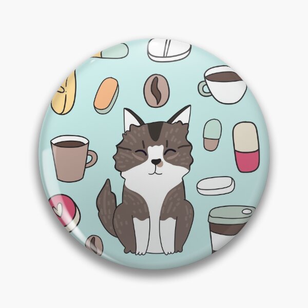Item preview, Cat, coffee, pills designed and sold by kostolom3000.