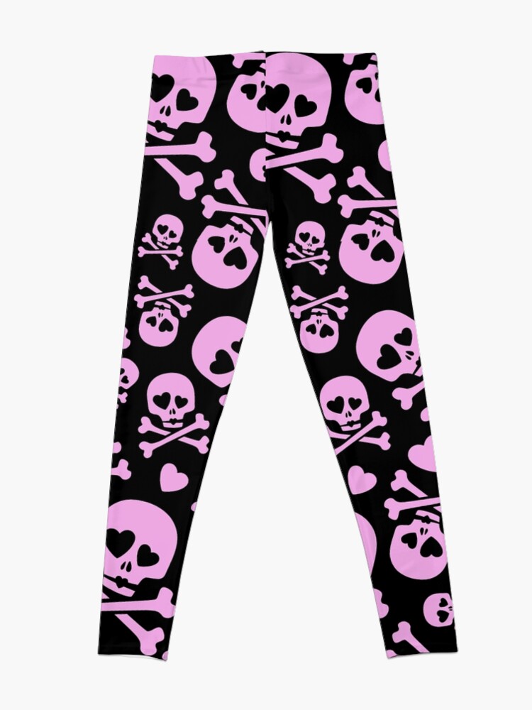 Pink Skull leggings ,Pastel Goth,Aesthetic clothes,Harajuku