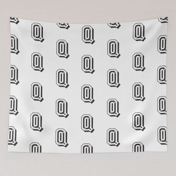 Item preview, Letter Q in college font University Uni USA designed and sold by GeogDesigns.