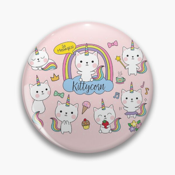 Item preview, Cute White Cat Unicorn With Rainbow designed and sold by tshirtsmk.