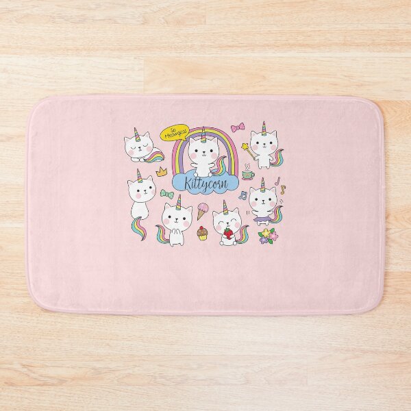 Item preview, Cute White Cat Unicorn With Rainbow designed and sold by tshirtsmk.
