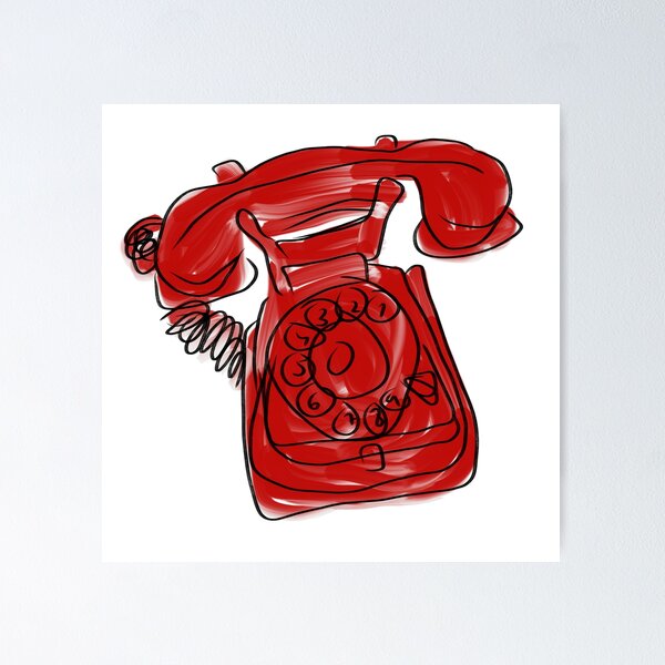Item preview, Red old telephone designed and sold by crikz.