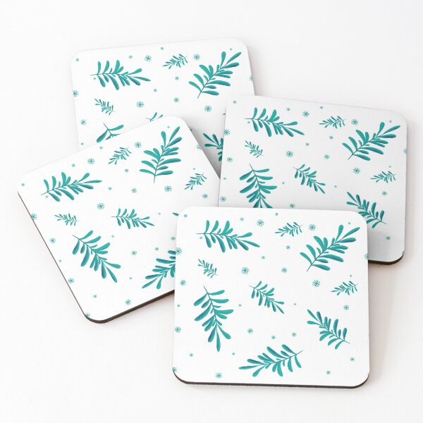 Item preview, Turquoise leafs and snowflakes  designed and sold by Mashusha-art.