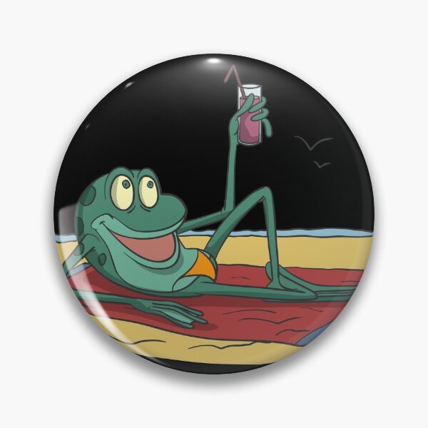 Item preview, Sweet frog with cocktail on the beach designed and sold by Monkey Ful.