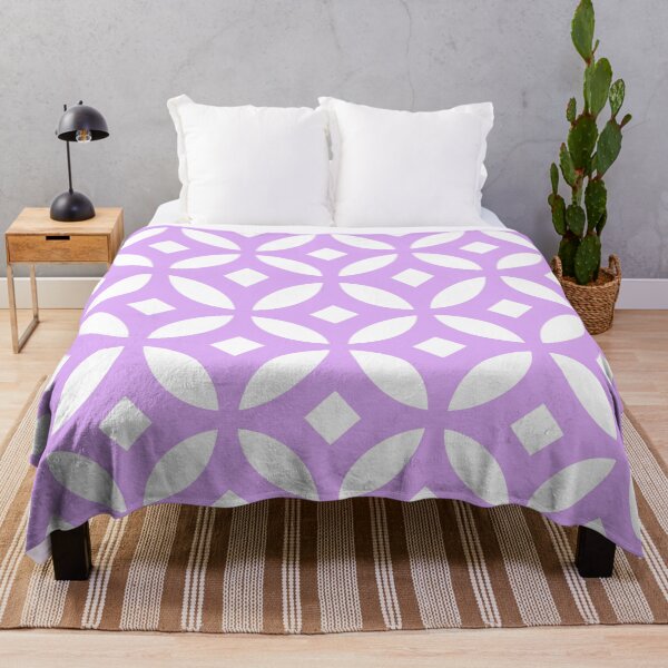 Item preview, Lilac & White Circular Lattice Pattern stars & diamonds designed and sold by ImageNugget.