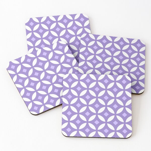 Item preview, Lavender Purple & White Circular Lattice Pattern stars & diamonds designed and sold by ImageNugget.