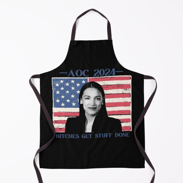 Item preview, AOC 2024 Alexandria Ocasio-Cortez Bitches Get Stuff Done American Flag Democrat Progressive designed and sold by RKSDesigns.