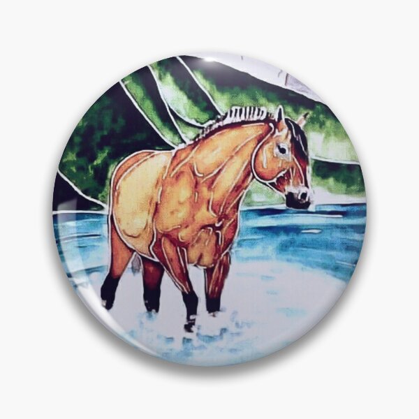 Item preview, Fiord horse watercolor and ink painting designed and sold by horseaddicted.
