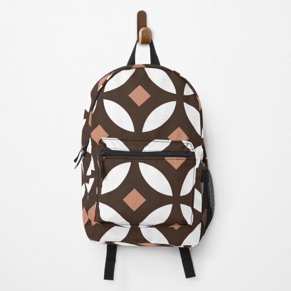 Item preview, Chocolate Brown Grey & White Circular Lattice Pattern stars & diamonds designed and sold by ImageNugget.