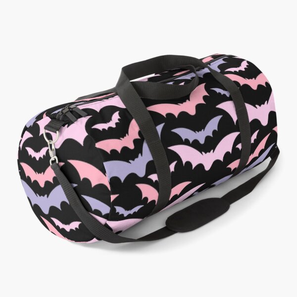 Pastel Bats ,Pastel Goth,Aesthetic clothes,Harajuku,pink goth fashion,Creepy cute,pink gothic,Pastel goth clothing,bubble goth Duffle Bag
