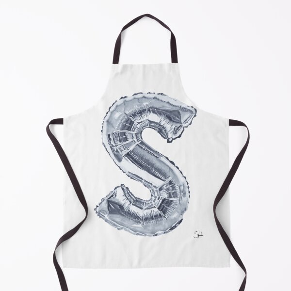 Item preview, S balloon ink drawing - helium letter marker pen illustration designed and sold by sarahas.