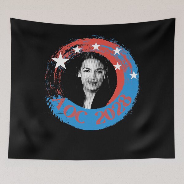Item preview, AOC 2028 Alexandria Ocasio-Cortez Bitches Get Stuff Done American Flag Democrat Progressive designed and sold by RKSDesigns.