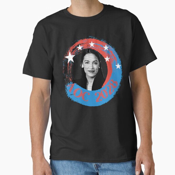 Aperçu de l'œuvre AOC 2028 Alexandria Ocasio-Cortez Bitches Get Stuff Done Drapeau américain démocrate progressiste créée et vendue par RKSDesigns.