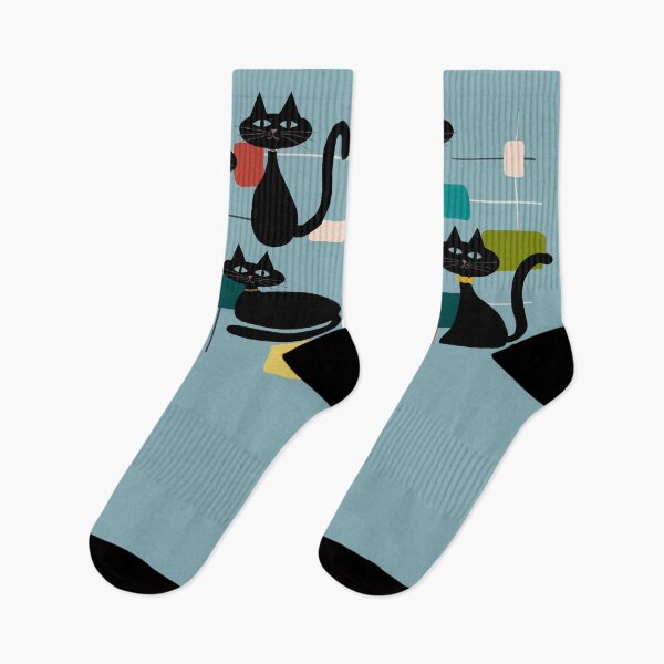 Item preview, Midcentury Cat Socks designed and sold by ZenHenna.