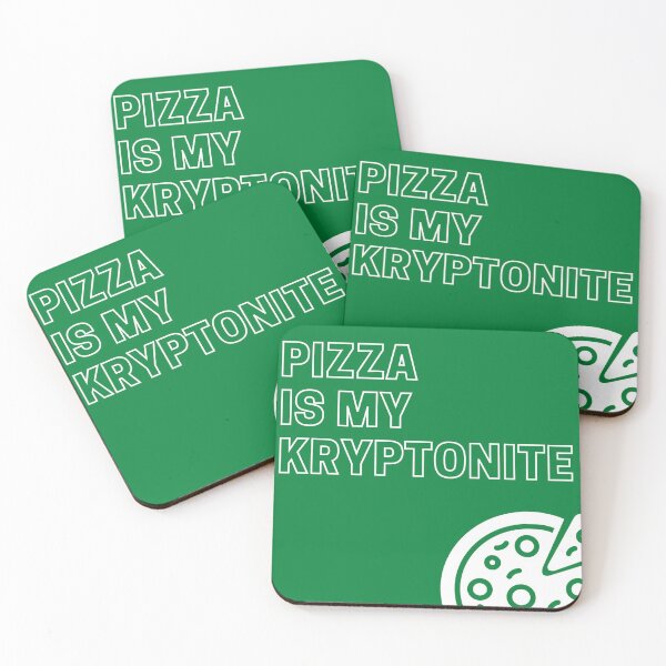 Aperçu de l'œuvre La pizza est ma kryptonite créée et vendue par Fuzzy Lobster FuzzyLobster.com.