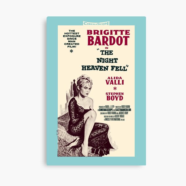 Affiche de film de Brigitte Bardot 'The Night Heaven Fell' (1958) Impression sur toile