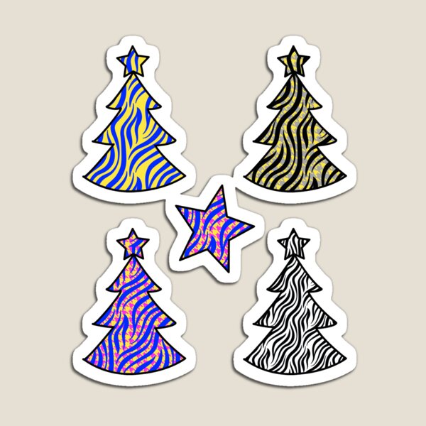Item preview, Zebra print Xmas Trees pack Stickers designed and sold by quoting.