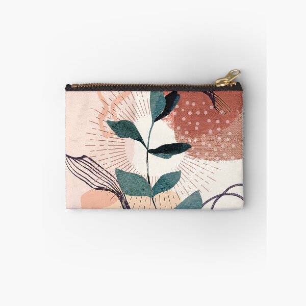 Item preview, Eucalyptus Watercolor Branch Abstract Tropical Boho Minimalist Art with warm earthy tones and pastel colors with solid and soft gradient shapes VII designed and sold by AbstractTrace.