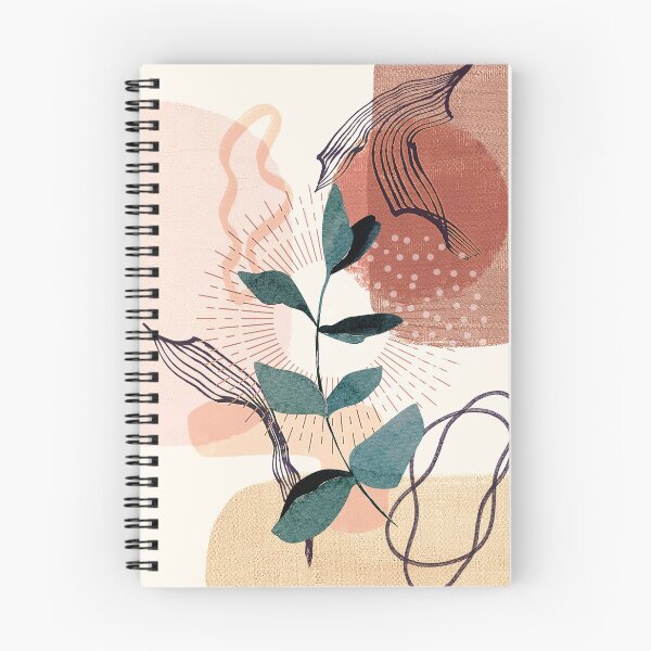 Item preview, Eucalyptus Watercolor Branch Abstract Tropical Boho Minimalist Art with warm earthy tones and pastel colors with solid and soft gradient shapes VII designed and sold by AbstractTrace.