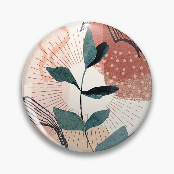 Item preview, Eucalyptus Watercolor Branch Abstract Tropical Boho Minimalist Art with warm earthy tones and pastel colors with solid and soft gradient shapes VII designed and sold by AbstractTrace.