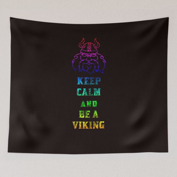 Item preview, Vikings Keep Calm Rainbow Unicorn designed and sold by Naohiro.