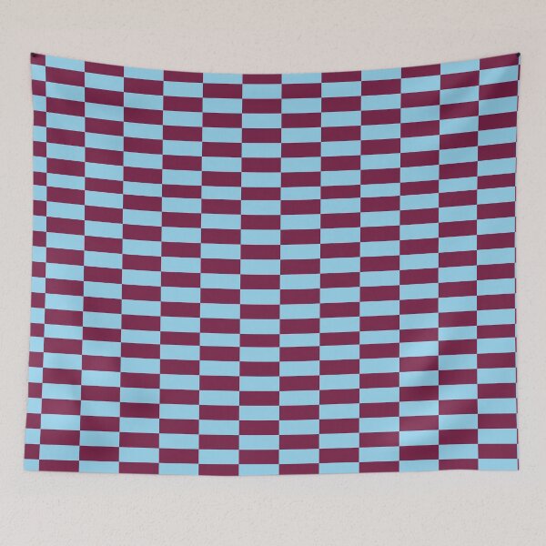 Item preview, Claret and blue team colours (chequered) designed and sold by NiceEggThreads.