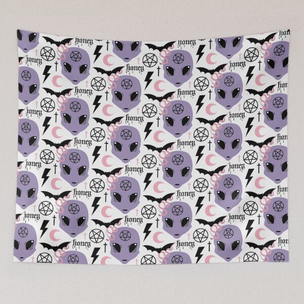 Item preview, Kawaii Aliens ,Pastel Goth,Aesthetic clothes,Harajuku,pink goth fashion,Creepy cute,pink gothic,Pastel goth clothing,bubble goth designed and sold by TheNakednun.