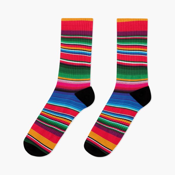 Artikelvorschau, Serape mexikanische Decke Poncho Muster mehrfarbig gestreift rot & blau entworfen und verkauft von Troy Krieger.