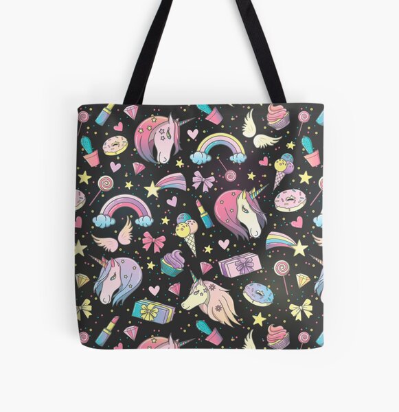 Pastel Goth Pink Bats Tote Bag Aesthetic Fashion Side 