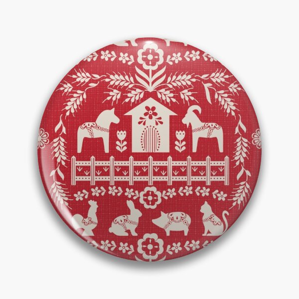 Item preview, Dala Farm in Red designed and sold by lizsawyerdesign.