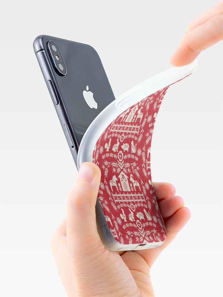 Alternate view of Dala Farm in Red iPhone Case & Cover