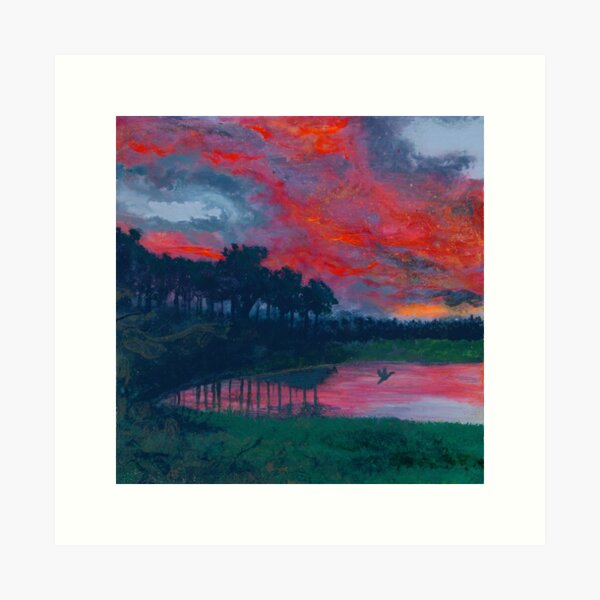 Pond at Dusk Art Print