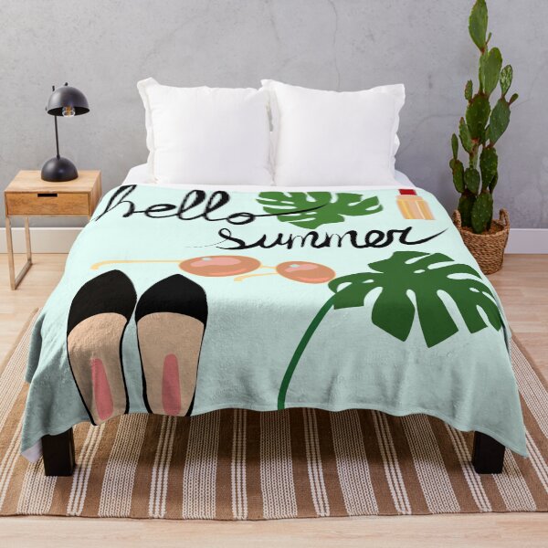 Item preview, Hello Summer design with lipstick, flats and monstera designed and sold by orangerinka.