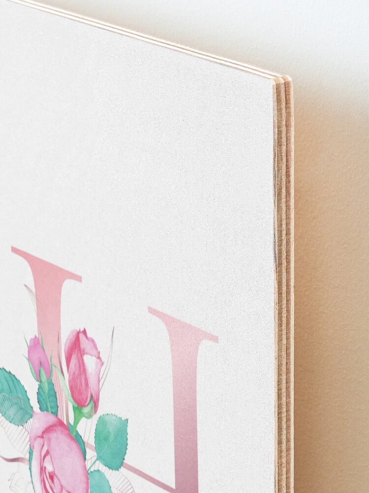 Alternate view of Rose gold letter H Mounted Print