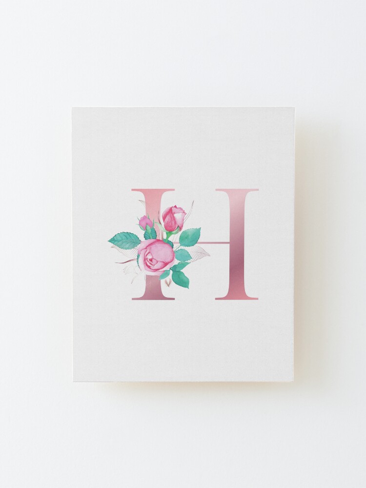 Alternate view of Rose gold letter H Mounted Print