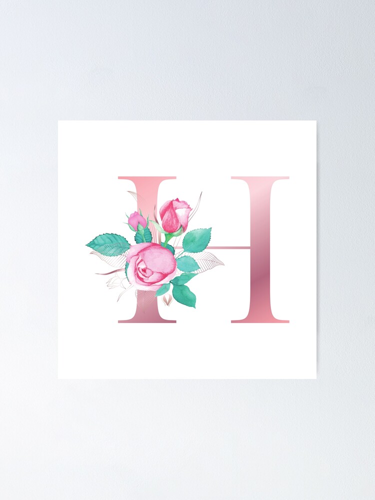Alternate view of Rose gold letter H Poster