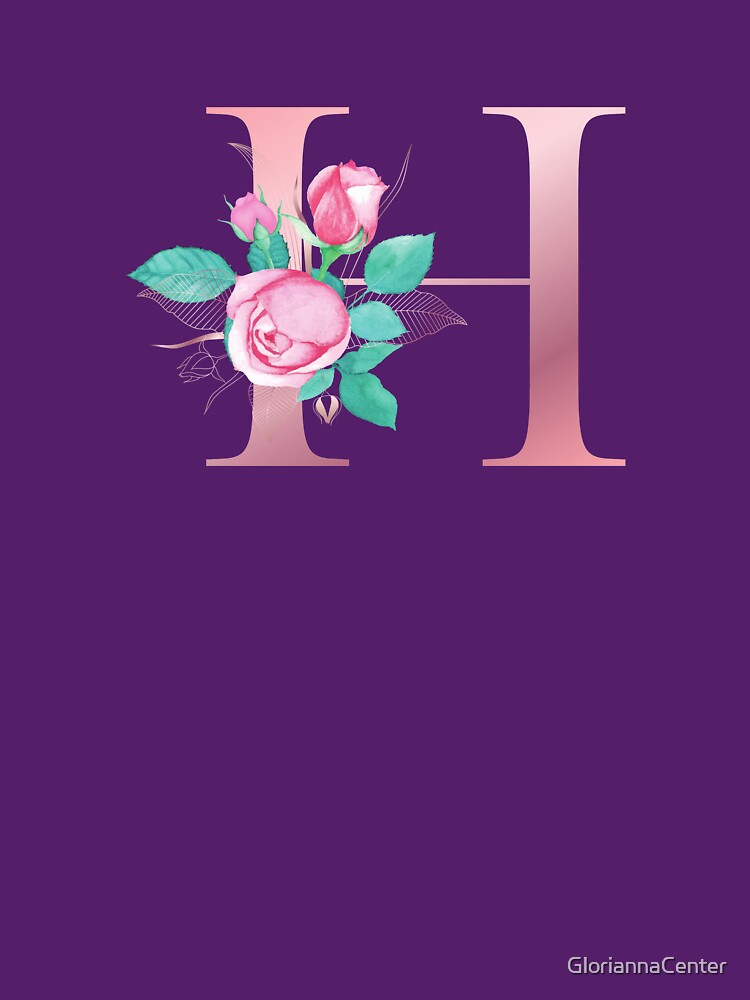 Rose gold letter H by GloriannaCenter