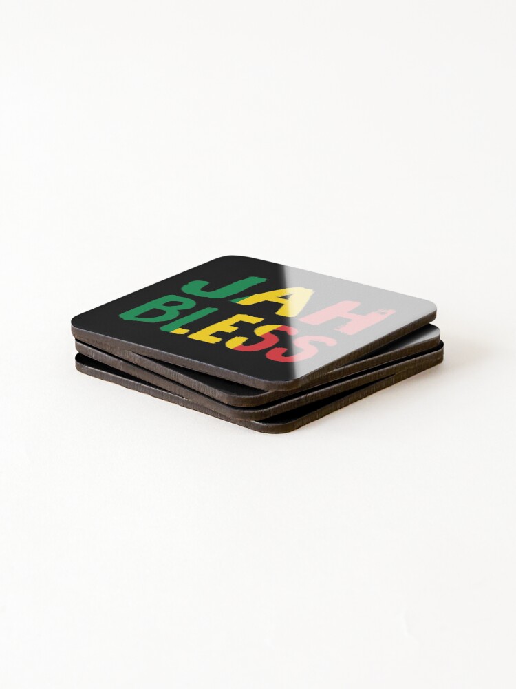 Thumbnail 4 of 5, Coasters (Set of 4), Jah Bless Rasta Rastafarian Reggae designed and sold by RastaReggaeLove.