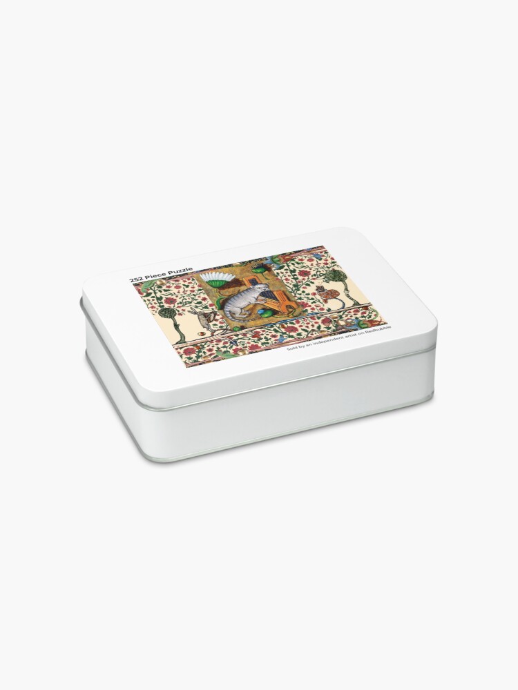 Thumbnail 2 of 3, Jigsaw Puzzle, WEIRD MEDIEVAL BESTIARY MAKING MUSIC,Cat Playing Organ,Harpist Rabbit,Snail Cat designed and sold by BulganLumini.