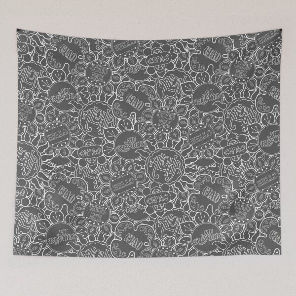 Item preview, It's a small world Flowers (white and grey) designed and sold by Cammi Friederichs.