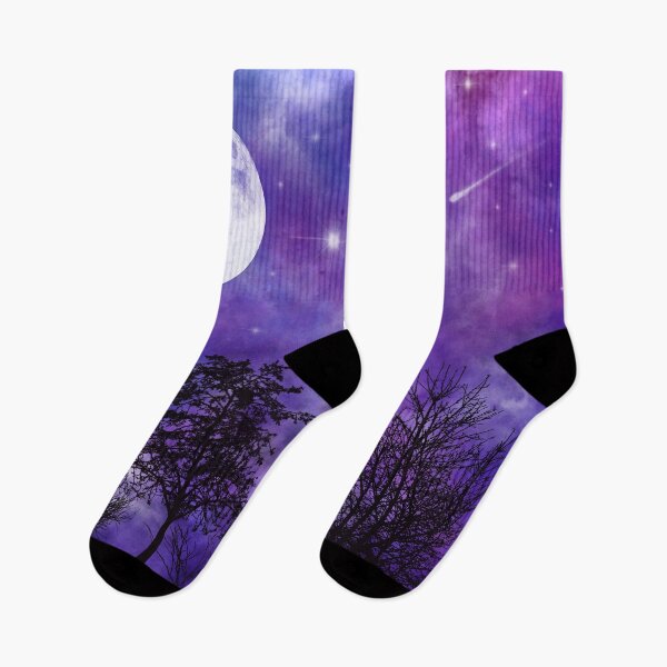Item preview, Universe Fullmoon purple night sky designed and sold by LindicaArt.