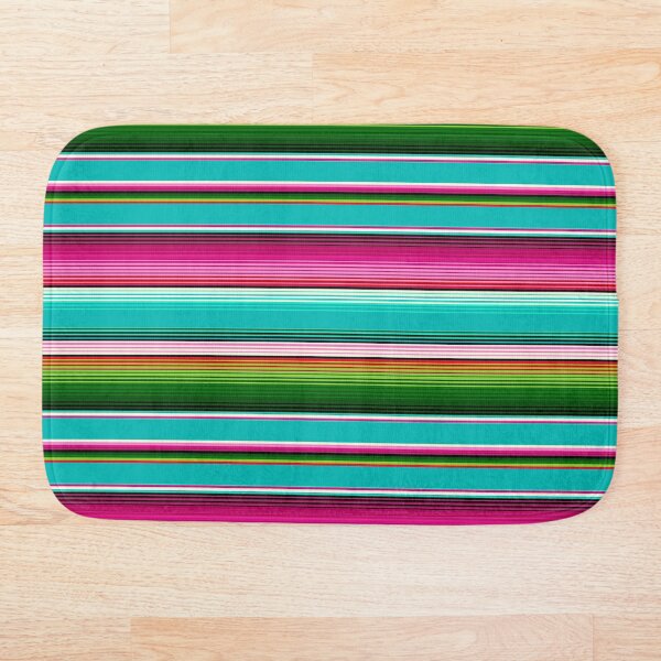 Item preview, Serape Manta Mexicana Poncho Patrón Multicolor Rayas Teal & Pink designed and sold by Troy Krieger.