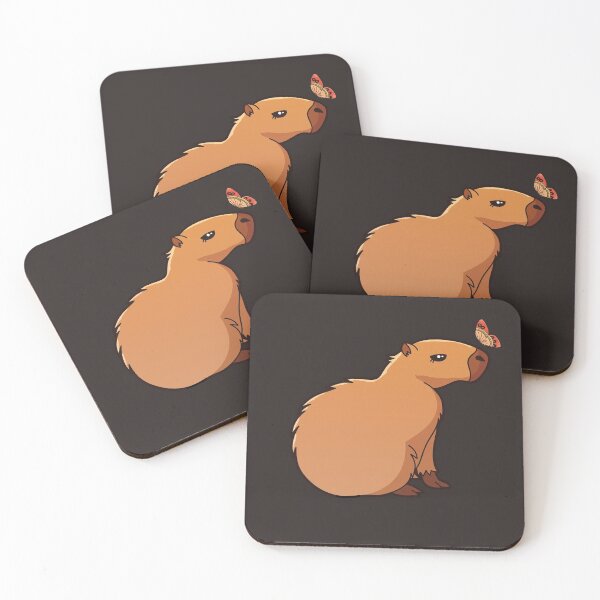 Item preview, Cute Capybara With Butterfly Art designed and sold by MrEddie10.