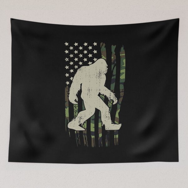 Item preview, Bigfoot Sasquatch Patriotic Camouflage American Flag  designed and sold by Vanover Designs.