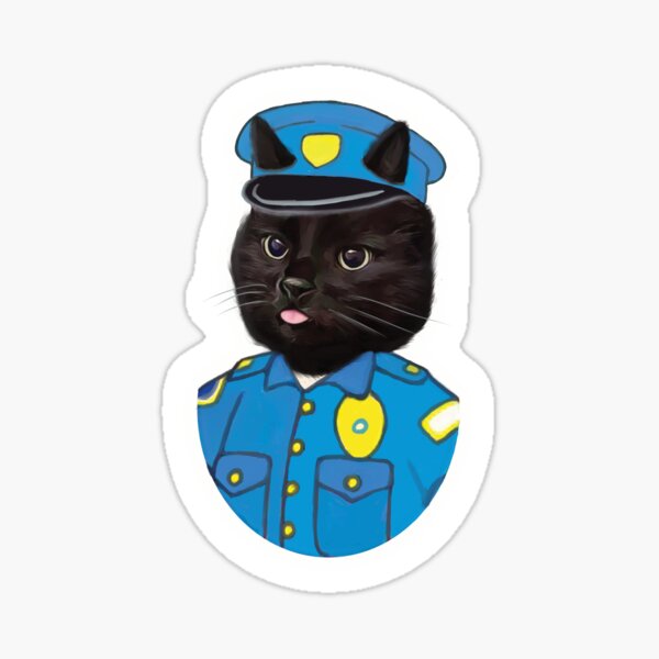 Police Cat Sticker for Sale by TheFullFantasy