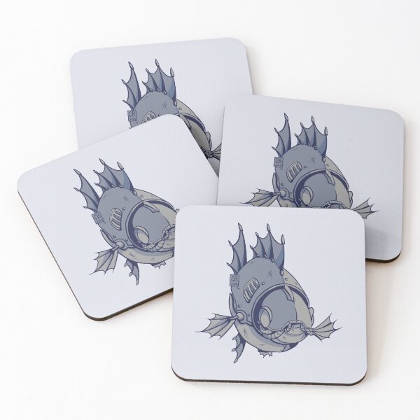 Item preview, Robot Fish Monochrome designed and sold by cloudyjay.