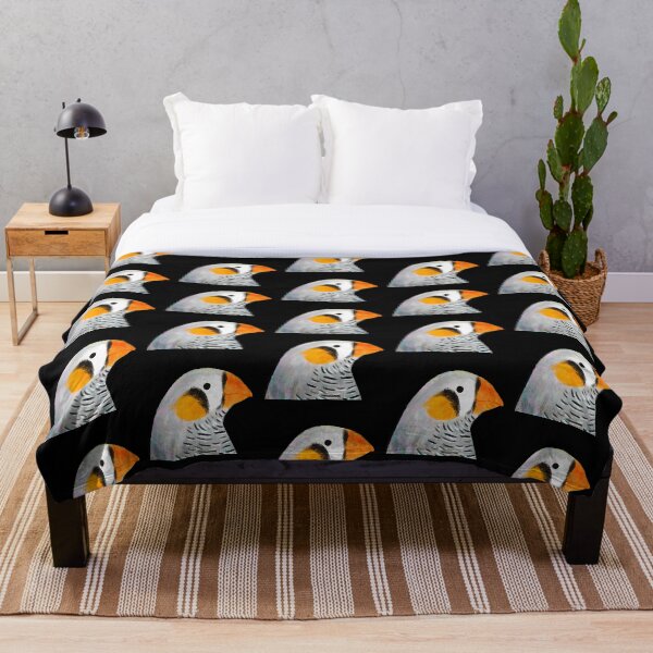 Zebra Finch Bird Throw Blanket