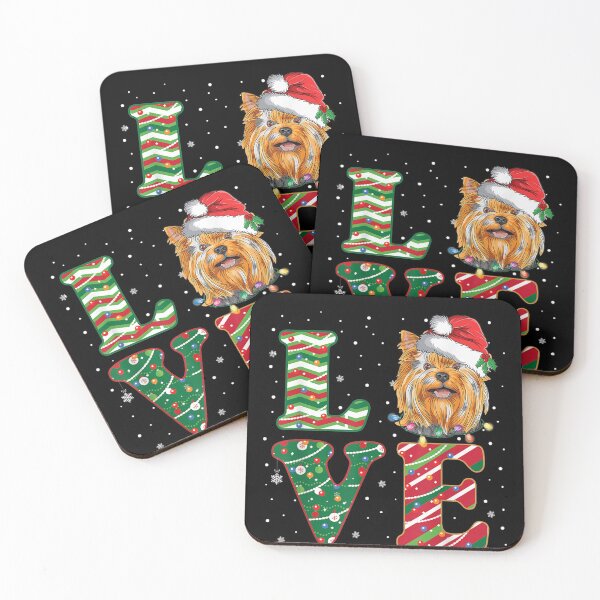 Item preview, Love Yorkshire Terrier Christmas Santa Dog Lover Dad Mom designed and sold by BrockSly.