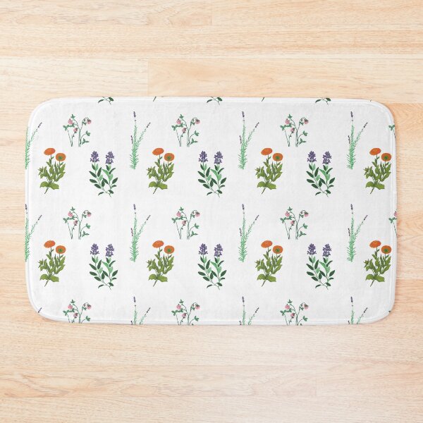 Item preview, Wild herbs botanical drawing wallpaper illustration designed and sold by Luaillustration.