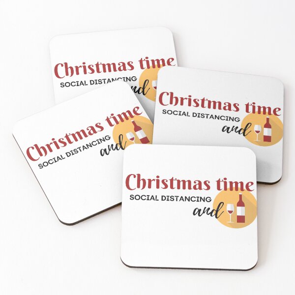 Item preview, Christmas time social distancing and wine designed and sold by Funtastic-GOODS.